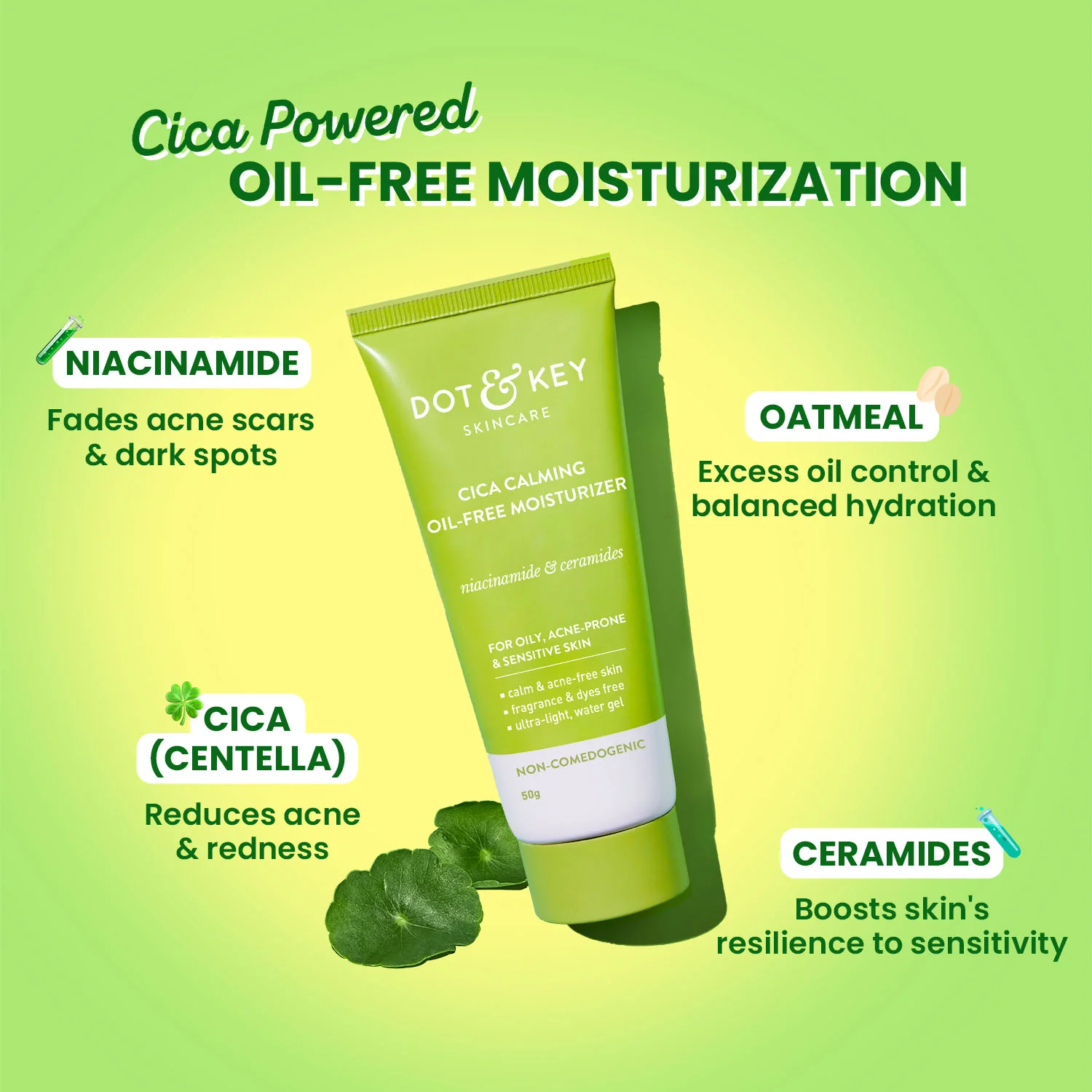 CICA + 5% Niacinamide Oil - Free Moisturizer for Dark Spots & Acne - Image 3