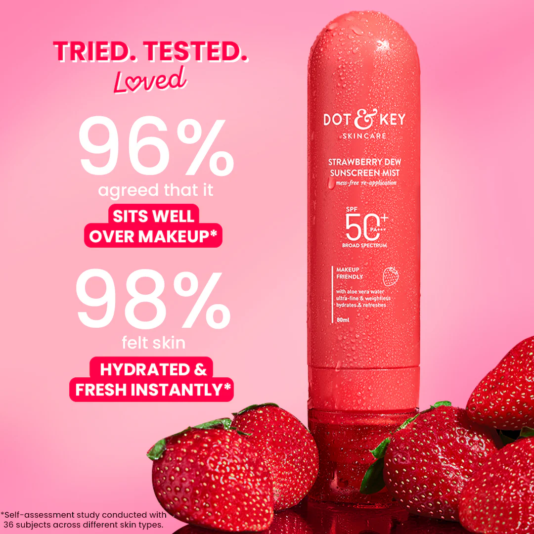 Strawberry Sunscreen Face Mist In-Vivo Tested SPF 50+ PA+++ - Image 7