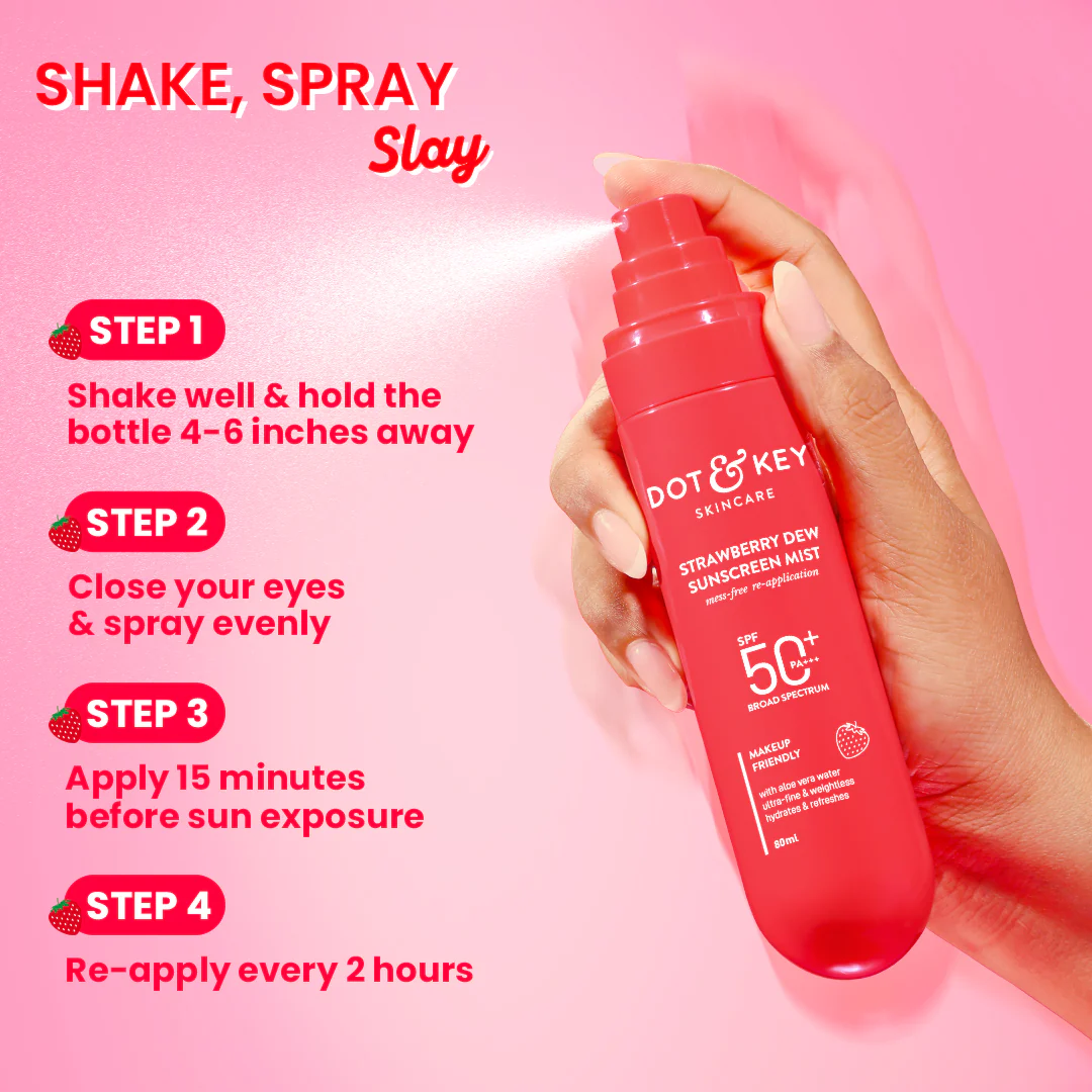 Strawberry Sunscreen Face Mist In-Vivo Tested SPF 50+ PA+++ - Image 8
