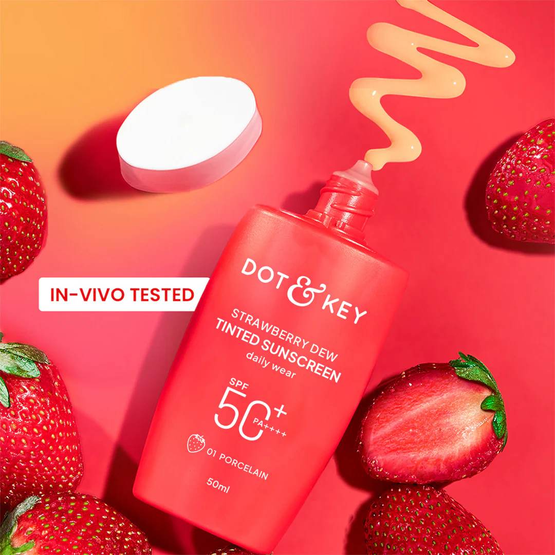 Strawberry Dew Tinted Sunscreen, In-Vivo Tested SPF 50+ PA++++ - Image 10