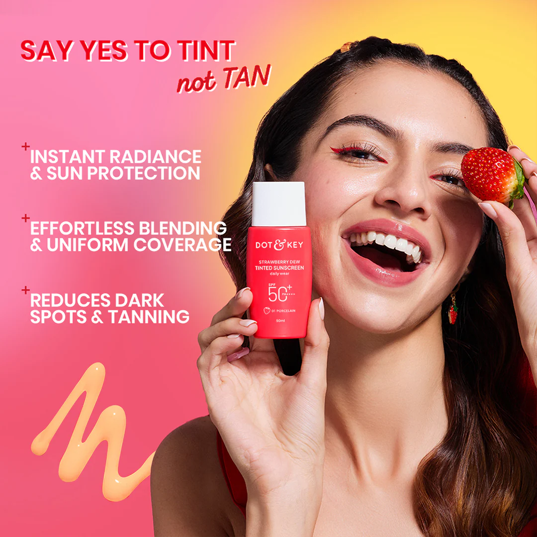 Strawberry Dew Tinted Sunscreen, In-Vivo Tested SPF 50+ PA++++ - Image 14