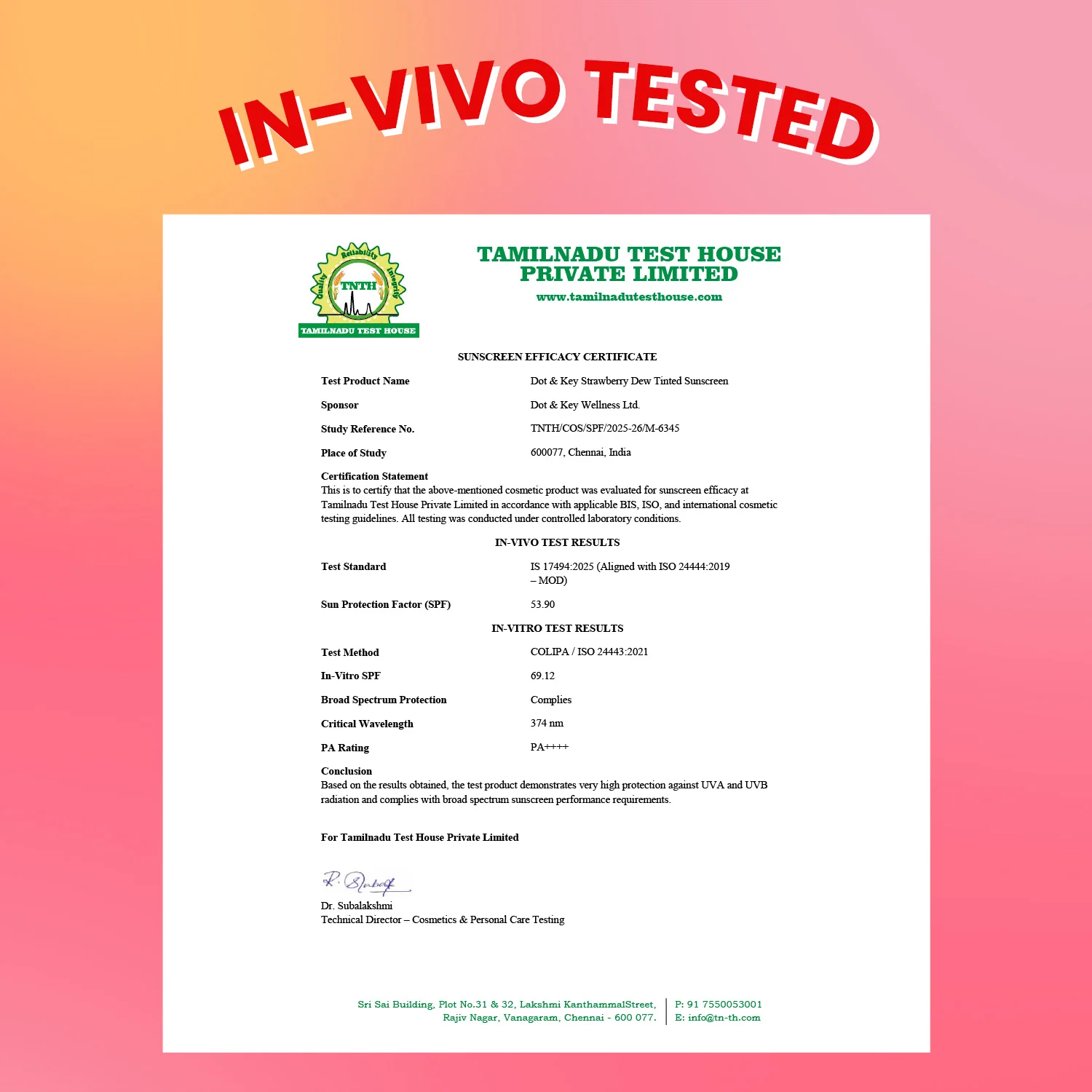 Strawberry Dew Tinted Sunscreen, In-Vivo Tested SPF 50+ PA++++ - Image 16