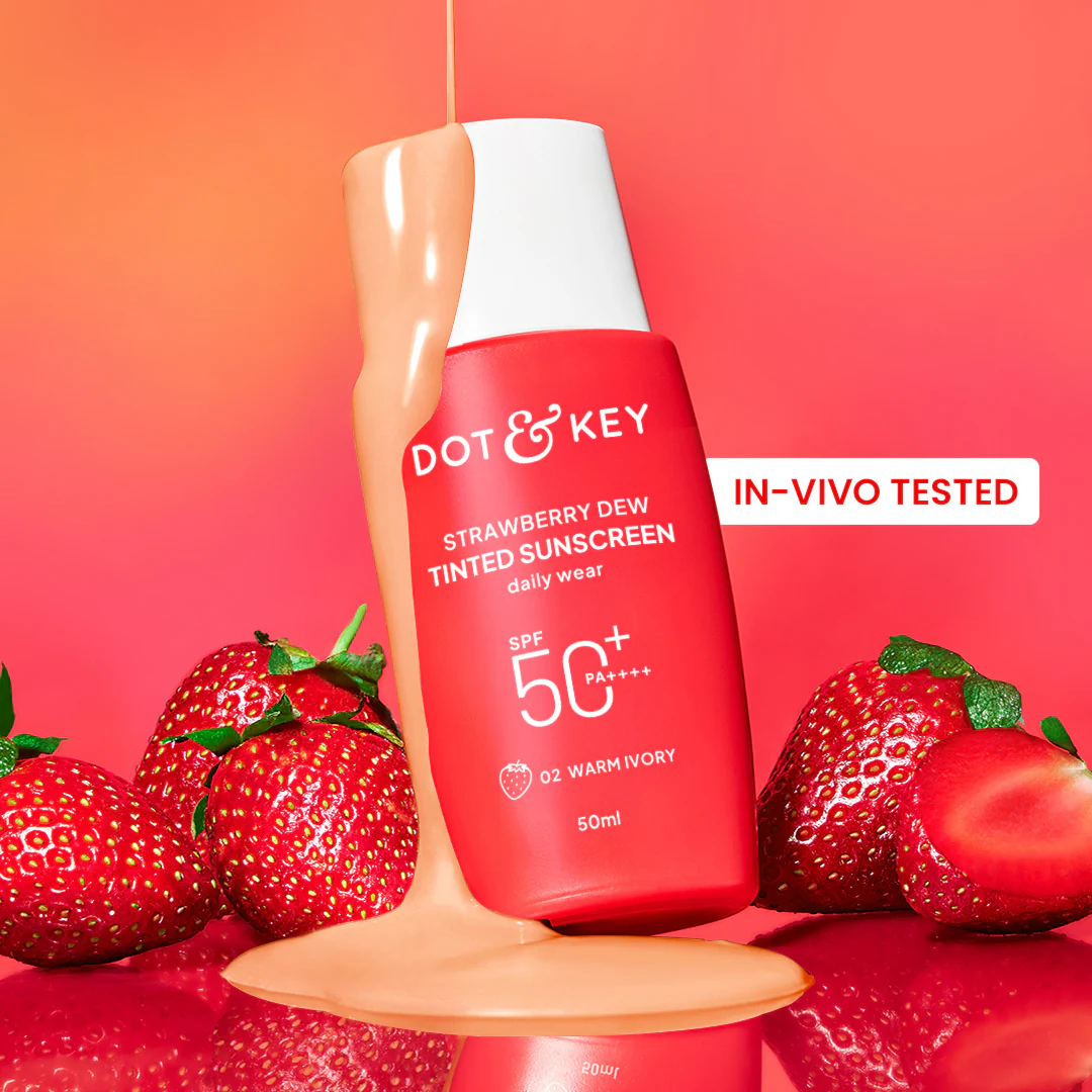Strawberry Dew Tinted Sunscreen, In-Vivo Tested SPF 50+ PA++++ - Image 20