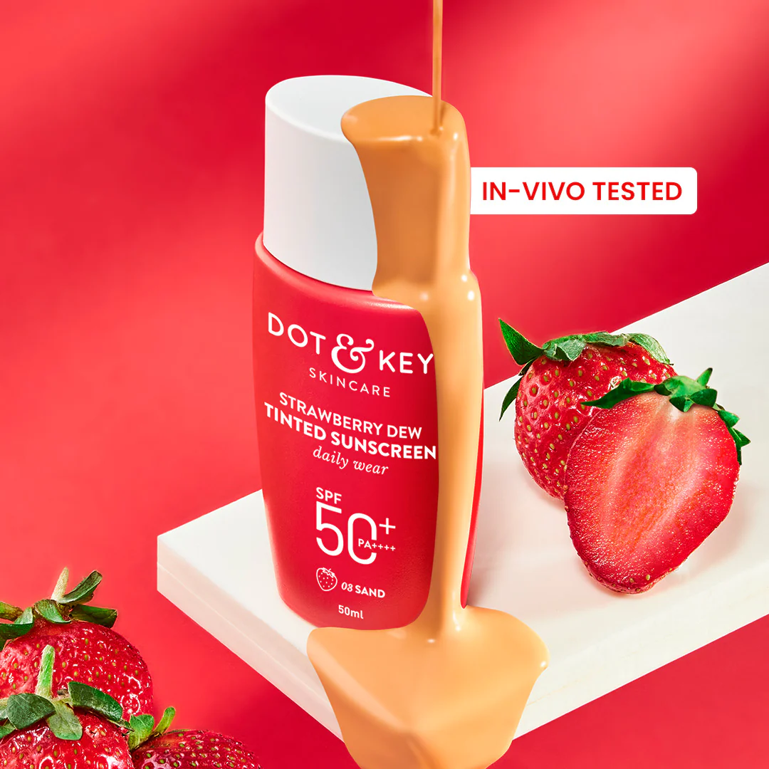 Strawberry Dew Tinted Sunscreen, In-Vivo Tested SPF 50+ PA++++ - Image 25