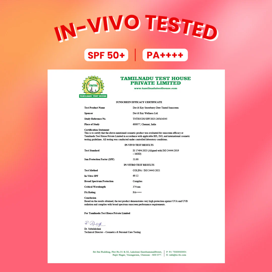 Strawberry Dew Tinted Sunscreen, In-Vivo Tested SPF 50+ PA++++ - Image 36