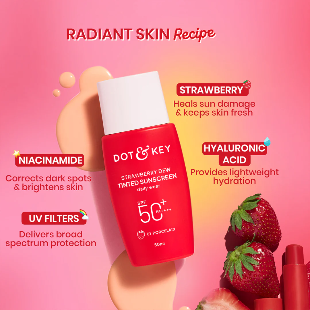 Strawberry Dew Tinted Sunscreen, In-Vivo Tested SPF 50+ PA++++ - Image 8