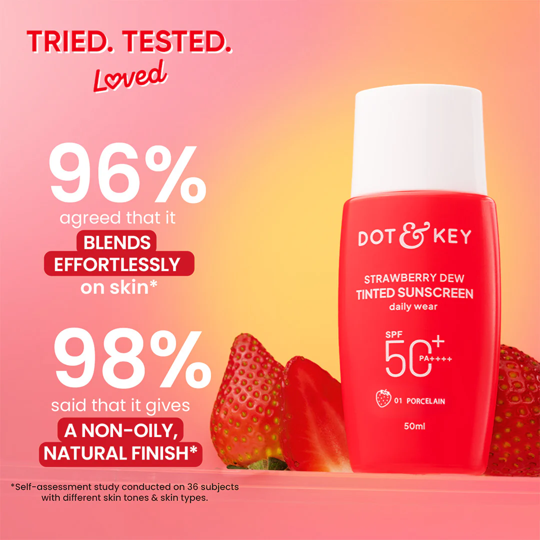 Strawberry Dew Tinted Sunscreen, In-Vivo Tested SPF 50+ PA++++ - Image 9