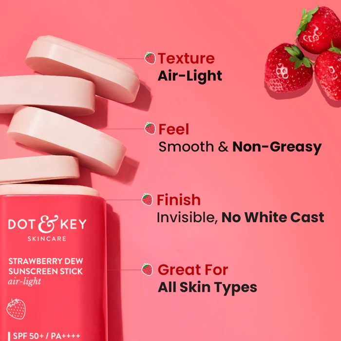 Strawberry Sunscreen Stick, In-Vivo Tested SPF 50+ PA++++ - Image 3