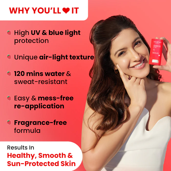 Strawberry Sunscreen Stick, In-Vivo Tested SPF 50+ PA++++ - Image 4