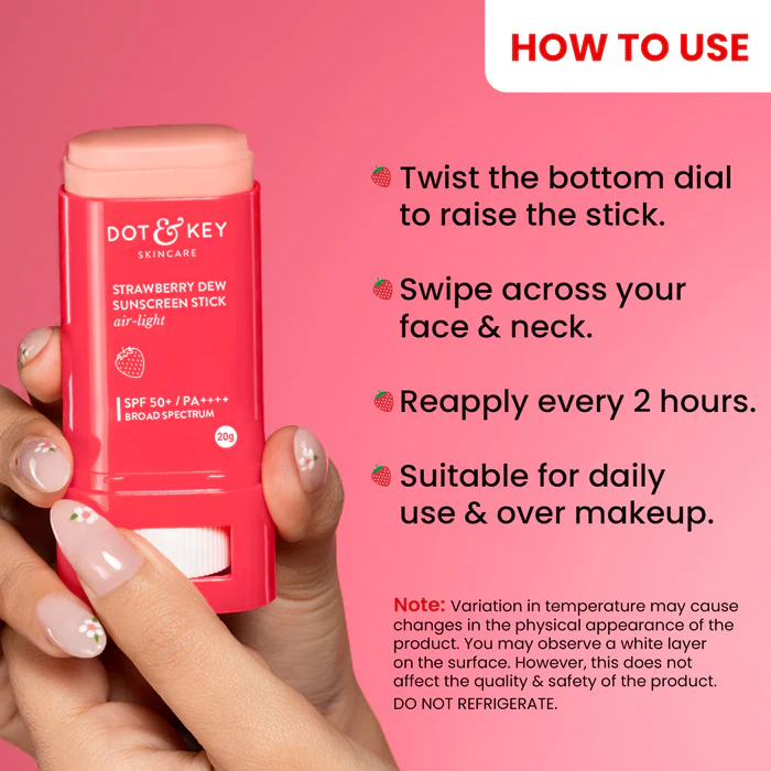 Strawberry Sunscreen Stick, In-Vivo Tested SPF 50+ PA++++ - Image 7